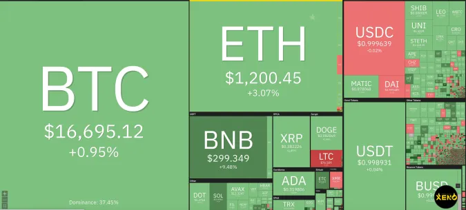 Giá Bitcoin hôm nay 24/11/2022: Phủ sắc xanh toàn sàn 1