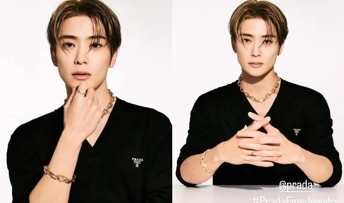 Jaehyun (NCT) và Sana (TWICE) sang chảnh trong ảnh quảng cáo trang sức cho thương hiệu Prada 4