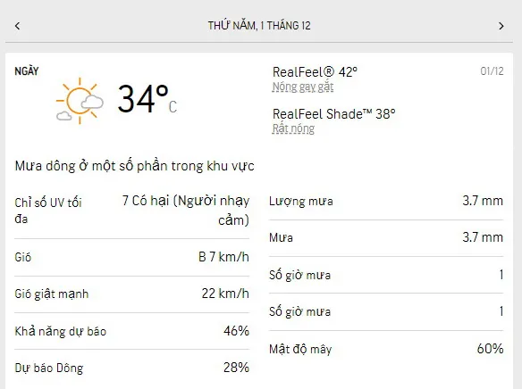 Dự báo thời tiết TPHCM 3 ngày tới (29-1/12/2022): nhiều nắng, thỉnh thoảng có mưa 5