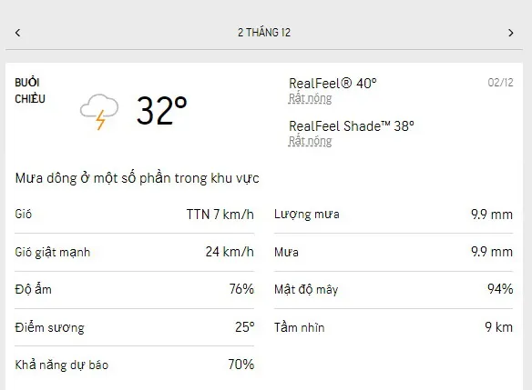 Dự báo thời tiết TPHCM hôm nay 2/12 và ngày mai 3/12/2022: dịu nắng, chiều có mưa dông vài nơi 2