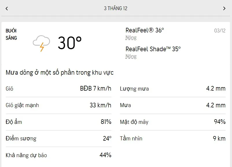 Dự báo thời tiết TPHCM hôm nay 3/12 và ngày mai 4/12/2022: dịu nắng, cuối chiều có mưa dông 1