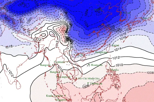 Dự báo thời tiết hôm nay 4/12/2022: không khí lạnh tiêp tục di chuyển xuống phía Nam 1