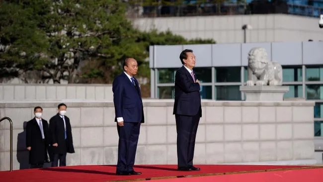 Lễ đón Chủ tịch nước Nguyễn Xuân Phúc thăm cấp Nhà nước tới Hàn Quốc 2