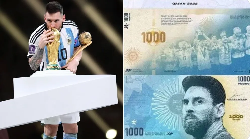 Tờ 1000 Peso in hình Messi cùng chức vô địch World Cup 2022