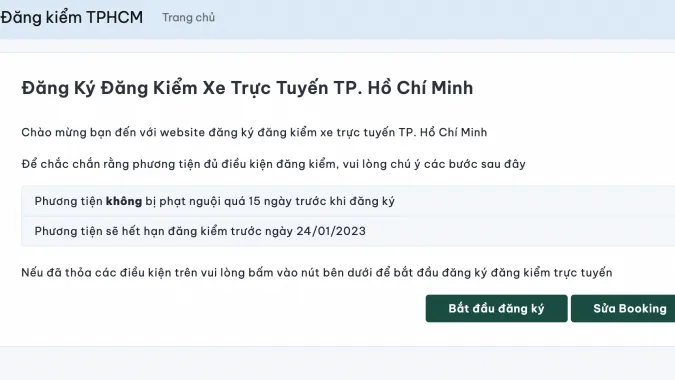 Người dân TPHCM có thể đặt lịch đăng kiểm trực tuyến qua dangkiemxetphcm.com 1