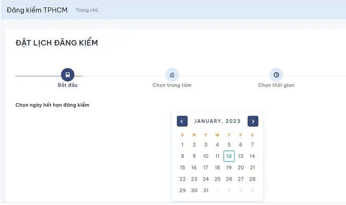 Cách đặt lịch đăng kiểm xe trực tuyến tại TPHCM 2