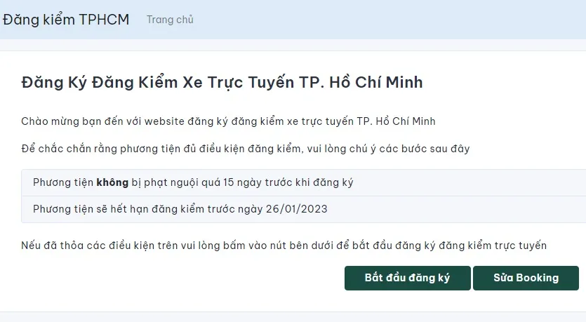Cách đặt lịch đăng kiểm xe trực tuyến tại TPHCM 1