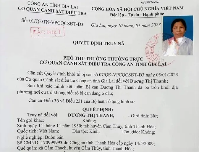 Truy nã đặc biệt cụ bà vay 19 tỷ đồng rồi bỏ trốn biệt tích