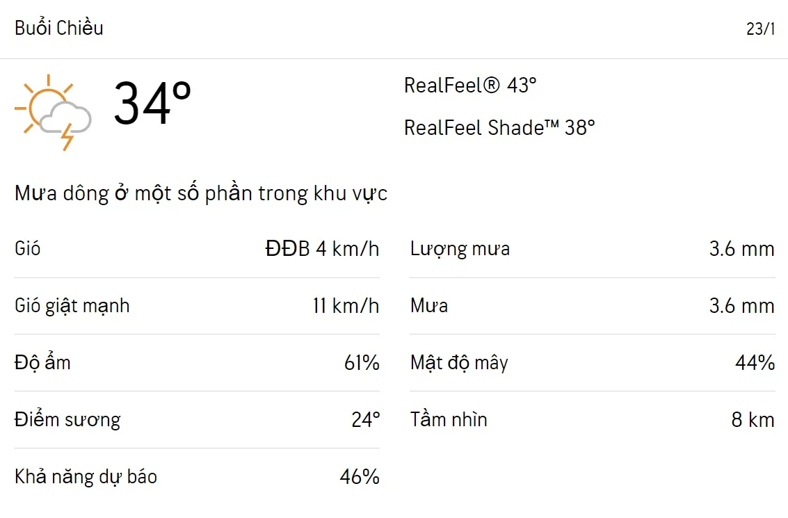 Dự báo thời tiết TPHCM hôm nay 22/1 và ngày mai 23/1/2023: Chiều có mưa rào 5