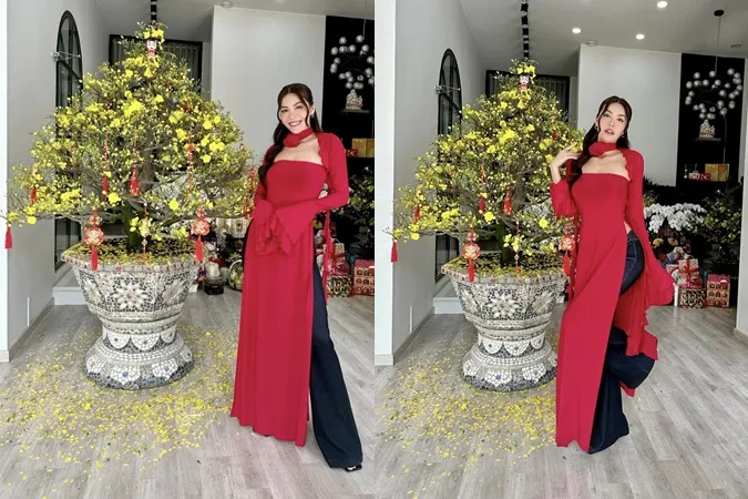 Dàn mỹ nhân Việt 'thả dáng' với áo dài đầu năm 2023: 2 con gái MC Quyền Linh chiếm spotlight 8