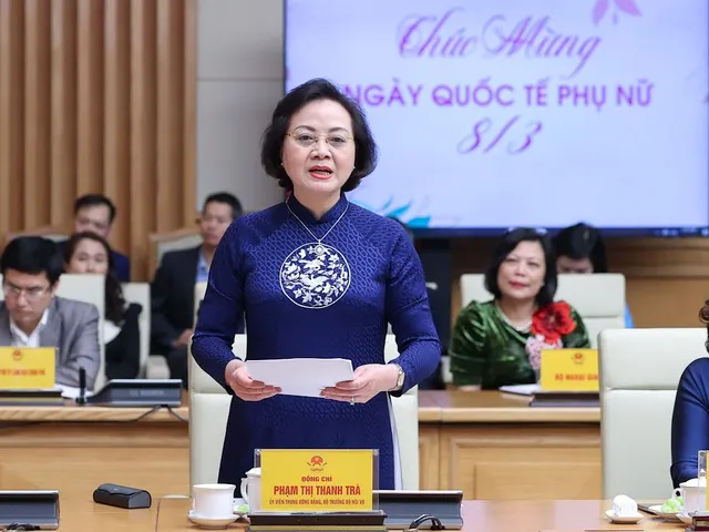 Bộ trưởng Bộ Nội vụ Phạm Thị Thanh Trà phát biểu