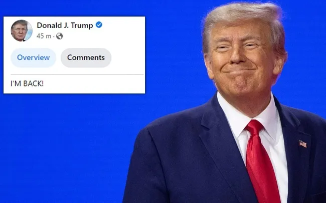 Donald Trump quay trở lại Facebook sau hơn 2 năm bị cấm 1