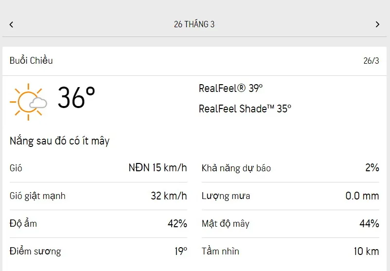 Dự báo thời tiết TPHCM hôm nay 26/3 và ngày mai 27/3/2023: nhiệt độ cao nhất 36 độ C 2