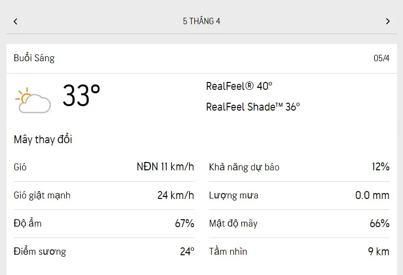 Dự báo thời tiết TPHCM hôm nay 5/4 và ngày mai 6/4/2023: trưa chiều nhiều mây, buổi tối có trăng 1