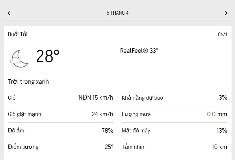 Dự báo thời tiết TPHCM hôm nay 5/4 và ngày mai 6/4/2023: trưa chiều nhiều mây, buổi tối có trăng 6