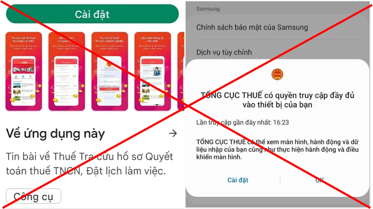 Hiện đang xuất hiện thủ đoạn mạo danh công chức thuế hướng dẫn cài app của Cục Thuế TPHCM để lừa đảo - Ảnh chụp màn hình