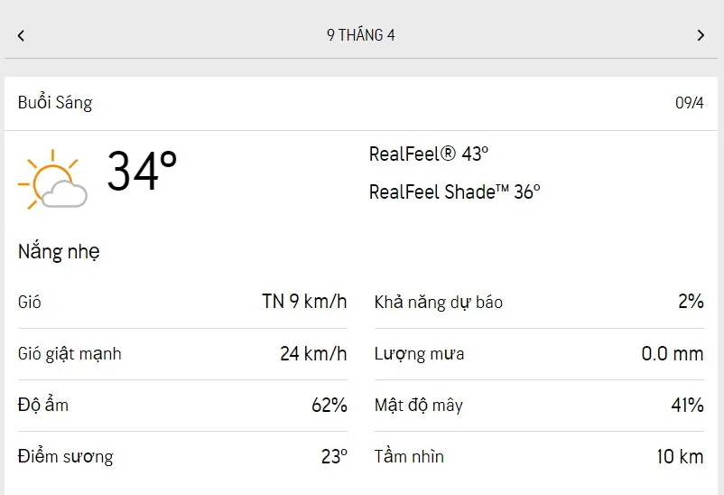 Dự báo thời tiết TPHCM hôm nay 9/4 và ngày mai 10/4/2023: trời có mây nhẹ, nắng từng đợt 1