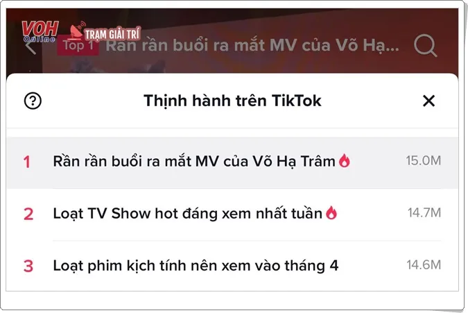 Võ Hạ Trâm "vượt mặt" Jisoo (BLACKPINK), chính thức dẫn đầu Trending Youtube và iTunes Việt Nam 3