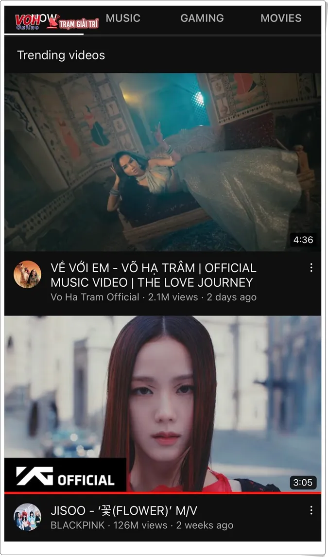 Võ Hạ Trâm "vượt mặt" Jisoo (BLACKPINK), chính thức dẫn đầu Trending Youtube và iTunes Việt Nam 2