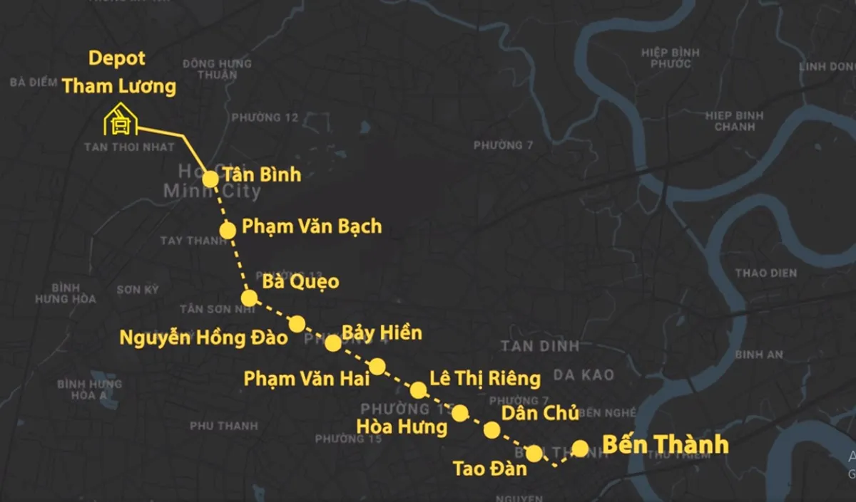 metro số 2 TPHCM (Bến Thành - Tham Lương).