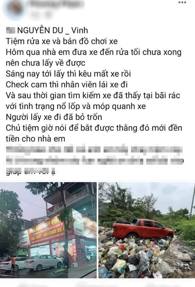 xe bán tải, bãi rác