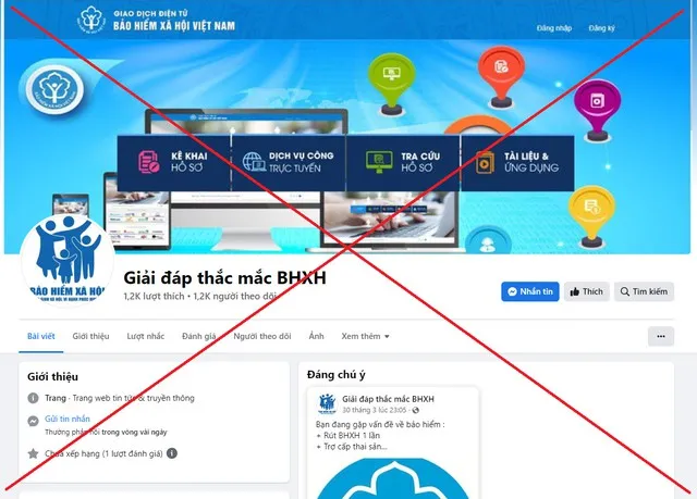 Cảnh báo fanpage giả mạo BHXH Việt Nam để lừa đảo 1