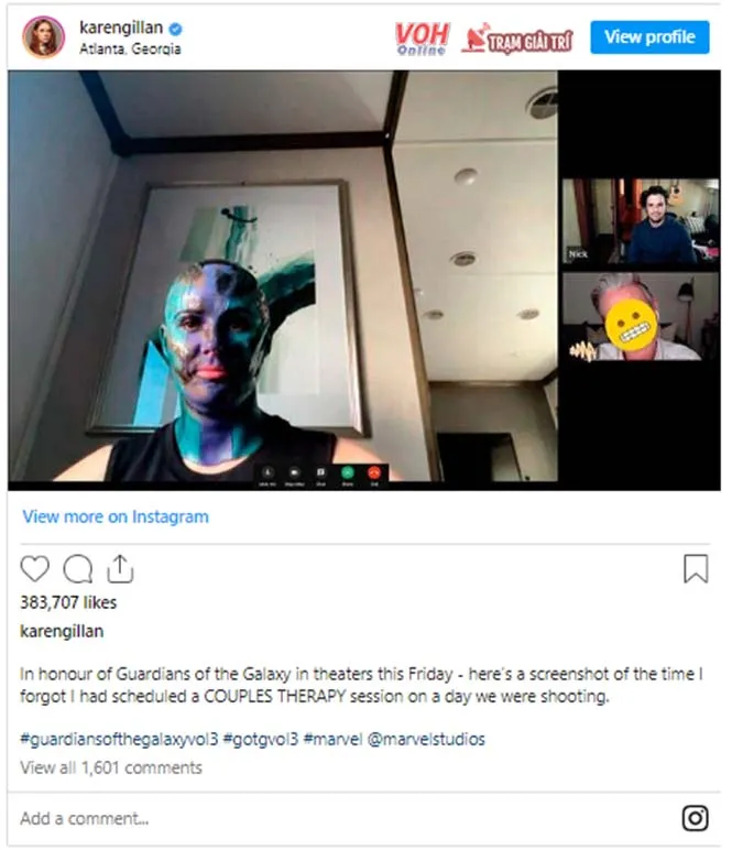 Làm việc quên cả giờ giấc, Nebula để nguyên lớp hóa trang tham gia trị liệu cùng chồng 1