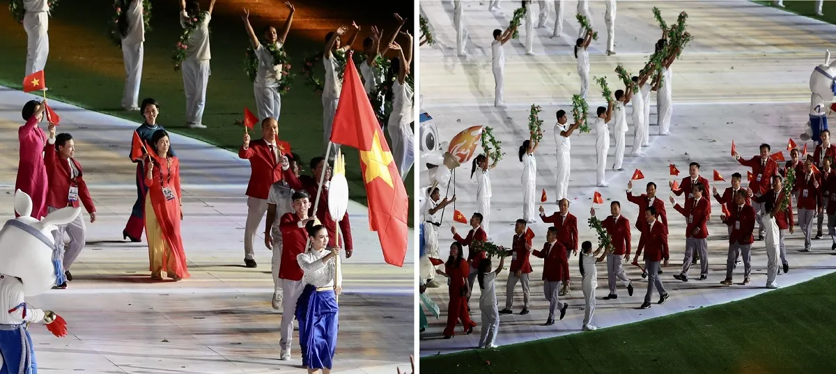 Lễ khai mạc SEA Games 32: Màn thắp đuốc ấn tượng giữa không trung