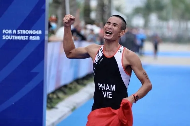 “Người sắt” Phạm Tiến Sản bảo vệ thành công tấm HCV môn Duathlon