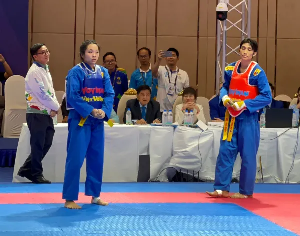 VĐV vovinam Bùi Thảo Ngân giành HCV hạng cân 65kg nữ 1