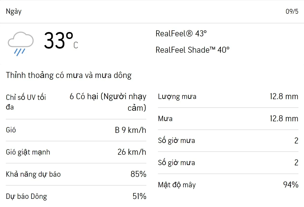 Dự báo thời tiết TPHCM 3 ngày tới (9/5 - 11/5): Cả ngày có mưa dông rải rác 1