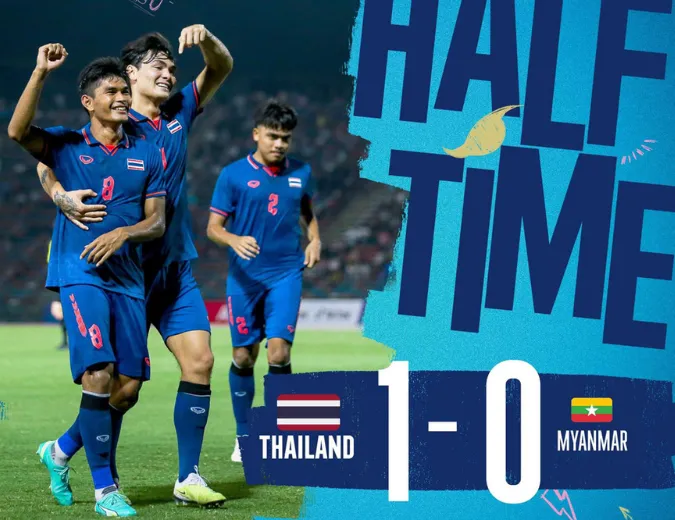 Hạ gục U22 Myanmar, U22 Thái Lan hiên ngang bước vào chung kết 1