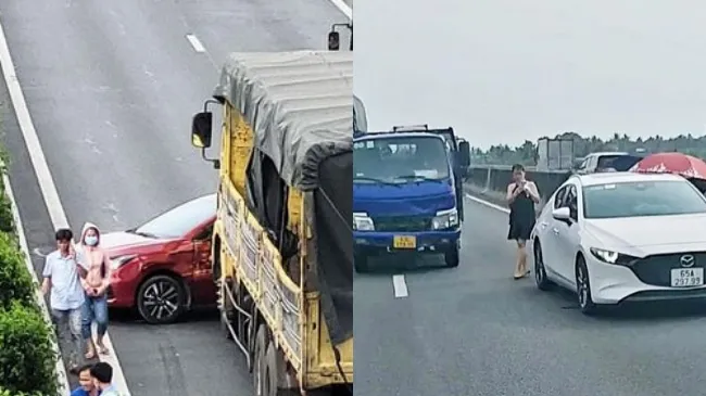 Hai vụ tai nạn trên cao tốc TPHCM - Trung Lương 1