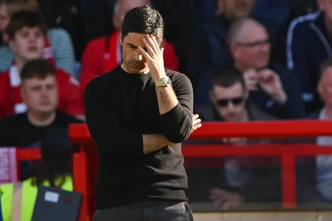 Phản ứng của Mikel Arteta sau khi dâng chức vô địch cho Man City 1