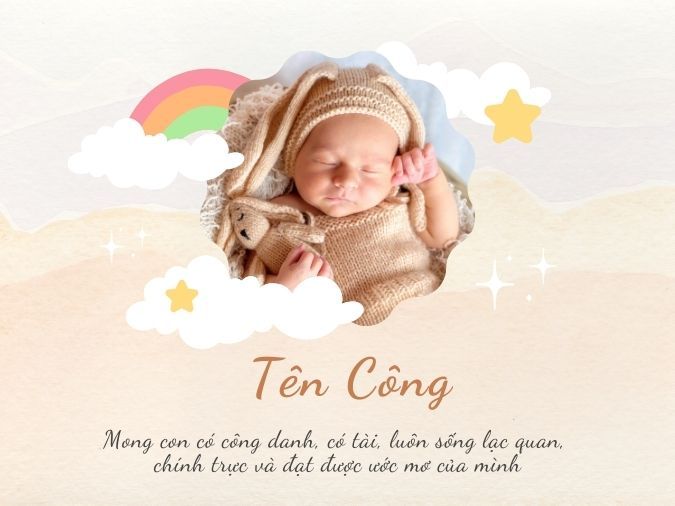 Ý nghĩa và cách đặt tên đệm hay cho tên Công 1