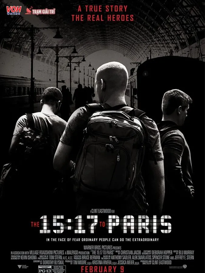 Chuyến tàu 15h17 tới Paris là câu chuyện đối đầu giữa 3 chàng lính người Mỹ và kẻ khủng bố mang theo vũ khí sát thương lớn 