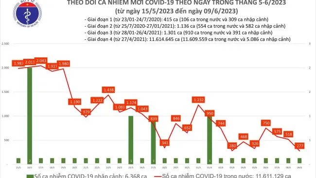 Ngày 9/6: Ca mắc Covid-19 mới giảm mạnh 1