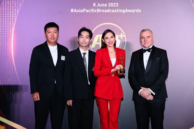 Thùy Tiên nhận giải thưởng sản xuất nội dung tại Asia-Pacific Broadcasting Award 2023 2