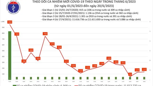 Ngày 20/6: Thêm 137 ca mắc Covid-19 trong nước 1