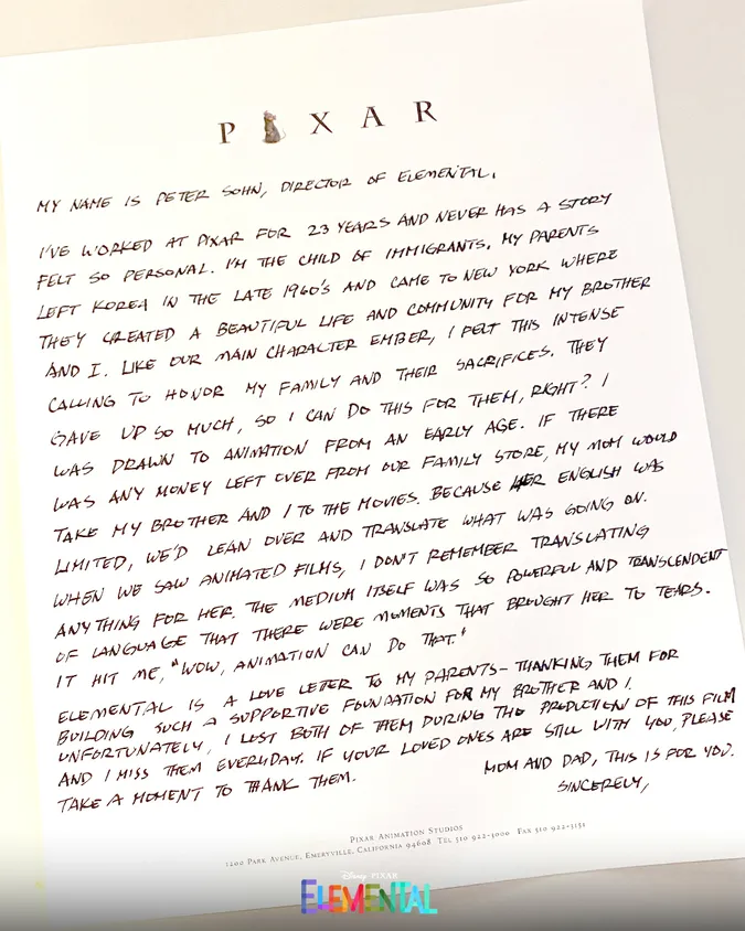 Nguồn cảm hứng thú vị để đạo diễn Peter Sohn tạo nên Elemental 3