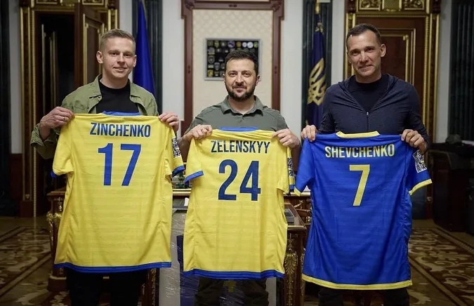 Zinchenko, Zelensky và Shevchenko. Ảnh: Internet