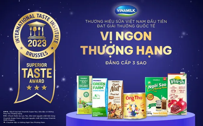 Vinamilk – thương hiệu sữa Việt Nam đầu tiên được gắn 3 sao về “Vị ngon thượng hạng” 4