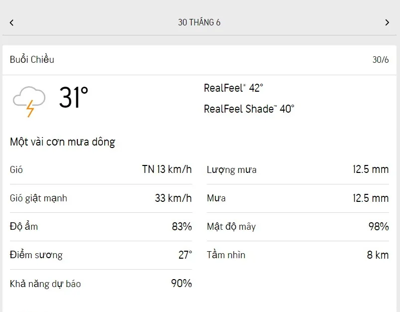 Dự báo thời tiết TPHCM hôm nay 30/6 và ngày mai 1/7/2023: nhiệt độ cao nhất 34 độ C 2