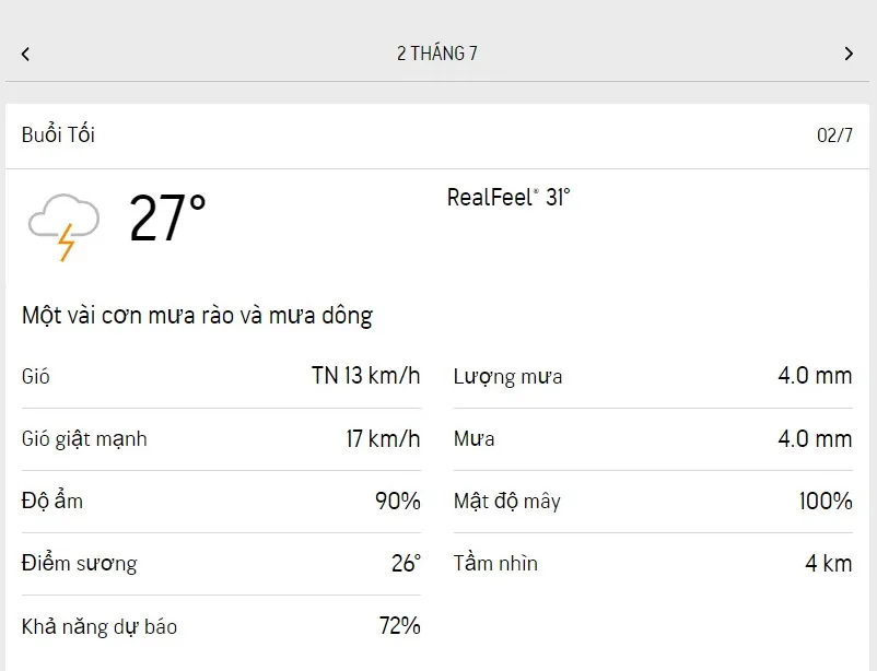 Dự báo thời tiết TPHCM hôm nay 2/7 và ngày mai 3/7/2023: nắng gián đoạn, mưa rào và dông rải rác 3