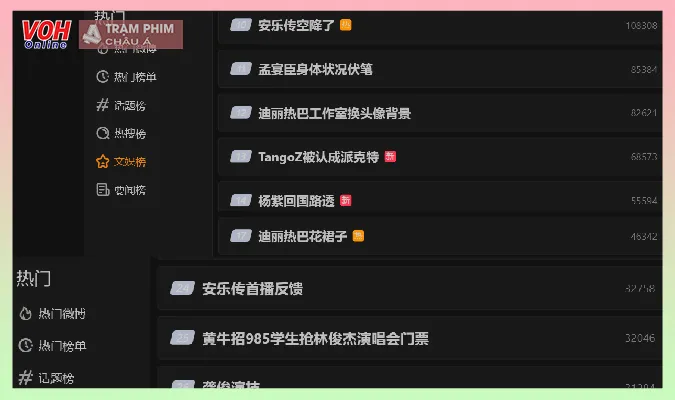 Nhiều từ khóa liên quan An Lạc Truyện xuất hiện trên top tìm kiếm Weibo