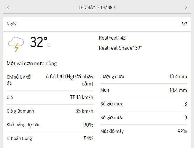 Dự báo thời tiết TPHCM cuối tuần 15-16/7/2023: Nắng gián đoạn, vài cơn mưa dông 1