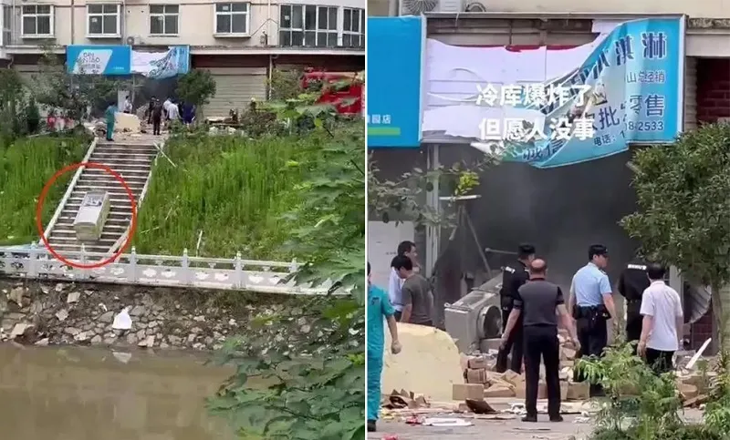 Tủ lạnh nổ “như bom”, san bằng quán kem 1