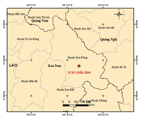 Kon Tum xảy ra động đất đêm 14/7 1