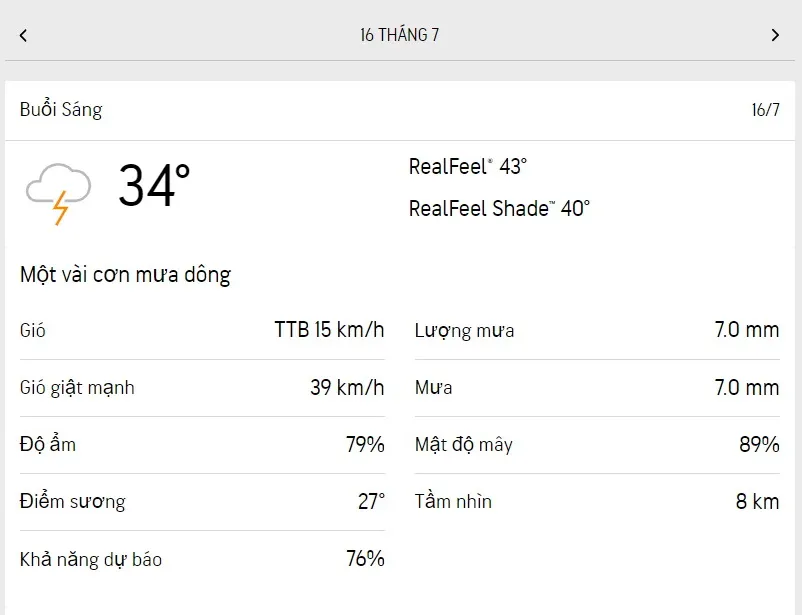Dự báo thời tiết TPHCM hôm nay 16/7 và ngày mai 17/7/2023: Trời nóng, thỉnh thoảng có mưa rào 1