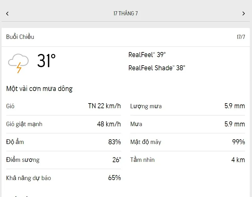 Dự báo thời tiết TPHCM hôm nay 16/7 và ngày mai 17/7/2023: Trời nóng, thỉnh thoảng có mưa rào 5